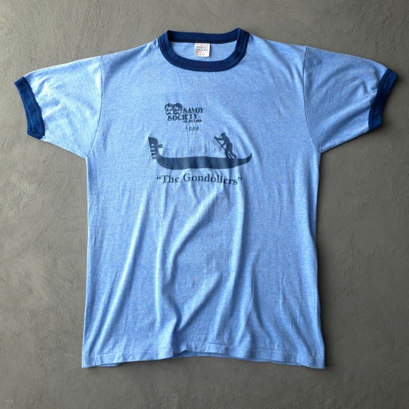 Harvey Woods Other - Vintage 80s The Gondoliers Savoy Society T-shirt Large Blue Ringer Harvey Woods